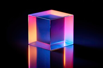 Geometric prism with vibrant light