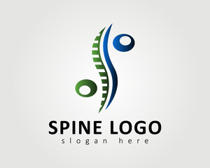 spine vector logo design simple concept two circle for business company