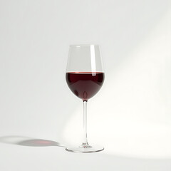 Empty wine glass with red wine and soft studio lighting  