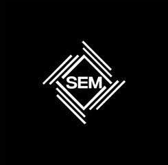 SEM set ,SEM logo. S E M design. White SEM letter. SEM, S E M letter logo design. Initial letter SEM letter logo set, linked circle uppercase monogram logo. S E M letter logo vector design.	