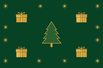 A decorated Christmas tree with gift boxes and ribbons creates a joyful holiday celebration background for presents