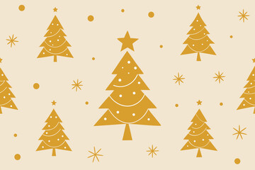 🎄 Set of Christmas tree vector illustration icons with snowflakes for holiday design and new year decoration