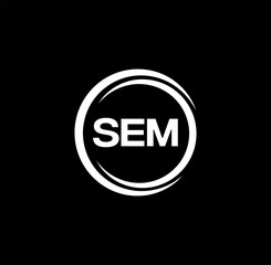 SEM set ,SEM logo. S E M design. White SEM letter. SEM, S E M letter logo design. Initial letter SEM letter logo set, linked circle uppercase monogram logo. S E M letter logo vector design.	