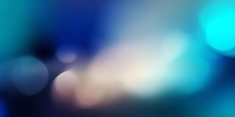 Soft blue and teal bokeh lights create a dreamy abstract background.