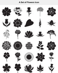 Comprehensive Vector Set of Diverse Botanical Silhouettes and Floral Icons