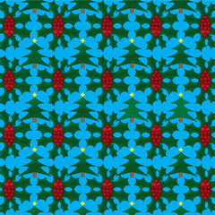 Holly and Christmas Tree Step and Repeat Pattern