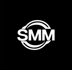 Fototapeta premium SMM set ,SMM logo. S M M design. White SMM letter. SMM, S M M letter logo design. Initial letter SMM letter logo set, linked circle uppercase monogram logo. S M M letter logo vector design. 