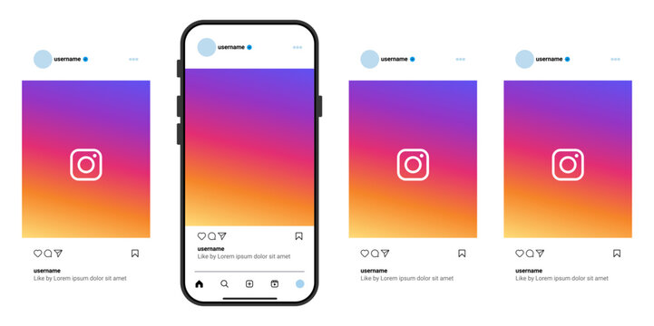 Instagram Carousel Mockup &ndash; Instagram Post and Feed UI Design Showing Mobile App Interface, Social Media Carousel Layout, and Clean Minimal Feed Design