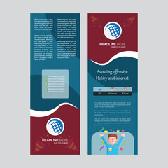 Vector flyer and leaflet design. Set of two side brochure templates