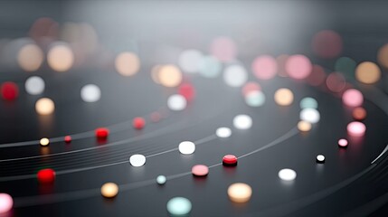 Abstract Futuristic Digital Hologram Display With Glowing Orbs And Data Streams In A Dark Futuristic Environment With Soft Bokeh Lights