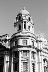 London - Whitehall. Black and white vintage style retro photo.