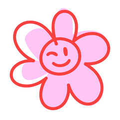 Wink Flower Sticker