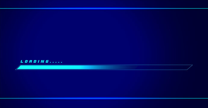 Neon Futuristic Loading Screen Vector &mdash; Sci-Fi Progress Interface HUD Design