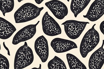 Fototapeta premium Monochrome Papaya Seed Pattern — Elegant Geometric Layout in Minimal Style