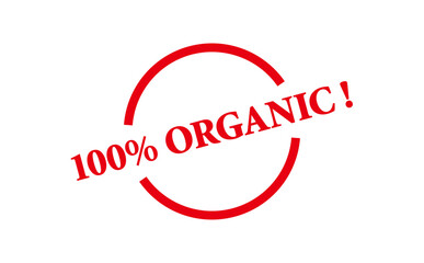 100% ORGANIC ! - 100% ORGANIC ! text written on Red Rubber Stamp 

