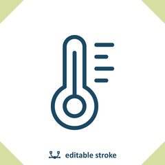 Thermometer Icon. Temperature, Weather, Heat, Cold