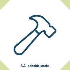 Hammer Icon. Tools, Construction, Repair, Home Improvement