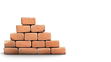 Obraz premium Red brick wall corner with unique texture, perfect for architectural or construction projects, isolated on a white background