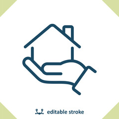 Hand, House Icon. Home, Real Estate, Mortgage, Realtor