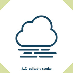 Cloud And Fog Icon - Foggy, Weather, Cloudy