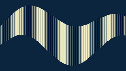 Abstract Sine Wave Illustration with Vertical Lines on a Deep Blue Background Creative Design Concept for Technology and Art