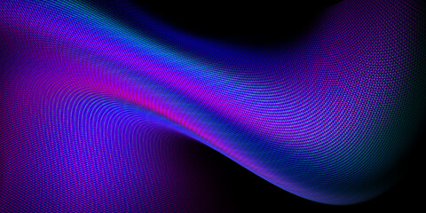 elegant Purple Pink fine mesh pattern and Blue Green grid with moiré or raster effect on dark black background