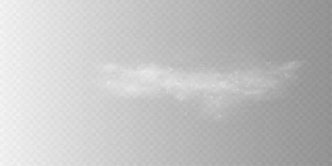 Gray smoke PNG with fog and particles on a transparent background.