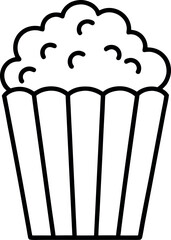 Outline Popcorn Bucket Vector Illustration