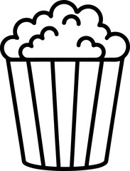 Black and White Popcorn Tub Icon