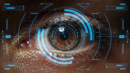 Futuristic Eye Scan Technology Analyzing Iris Biometric Data for Security. - Powered by Adobe