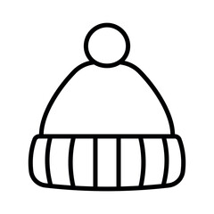 Illustration of a black winter hat icon on a white background