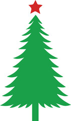 Christmas trees isolated on white background. Colorful winter trees collection for holiday xmas and new year. Vector illustration.