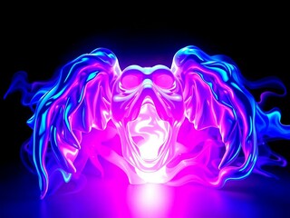 abstract blue background with smoke