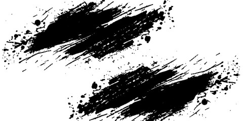 Vector grunge texture. Grunge black and white texture of black brush strokes on white paper or background. A black and white painting with a brush stroke white background.