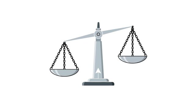  Alternate version of vector balance scale illustration featuring modern line art style and neutral tones.
