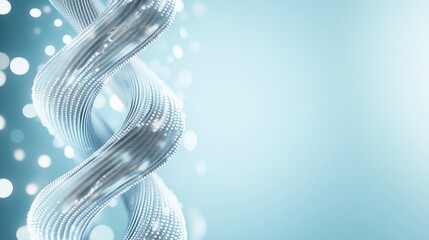 Exploring the intricate beauty of the DNA double helix against a serene blue background showcasing digital artistry and depth