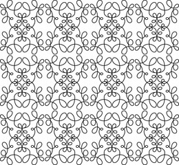 Beautiful black abstract seamless pattern on a white background in linear style