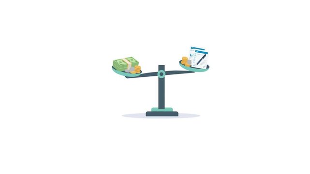  Minimalist vector illustration of a balance scale, symbolizing justice, equality, or measurement concepts