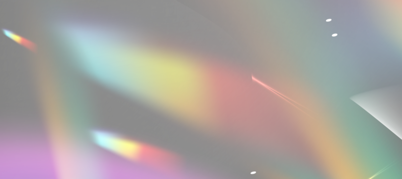 PNG Crystal Prism Light Effect Sparkle Glare Reflection Overlay. Glass Banner Optical Rainbow Lights, Chromatic Streak Rainbow Effect, Falling Confetti
