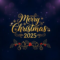 Christmas greetings of year 2025 graphic design
