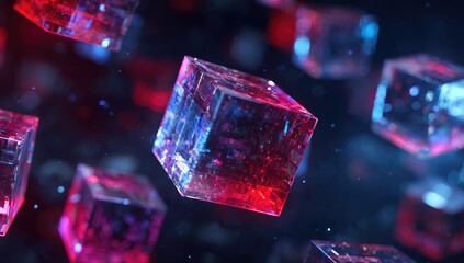 Abstract digital cubes in motion