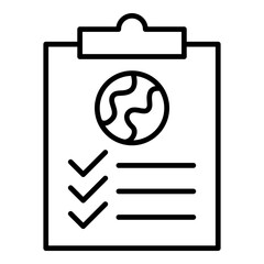 Climate Action Plan Icon. Vector Line Icon