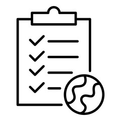 Climate Action Plan Icon. Vector Line Icon