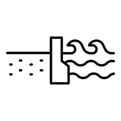 Coastal Protection Icon. Vector Line Icon