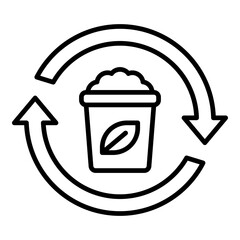 Composting Icon. Vector Line Icon