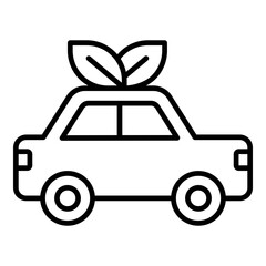 Green Transportation Icon. Vector Line Icon