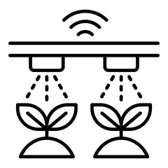 Smart Irrigation Icon. Vector Line Icon