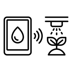 Smart Irrigation Icon. Vector Line Icon