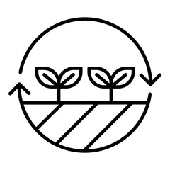 Sustainable Agriculture Icon. Vector Line Icon