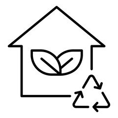 Sustainable Rebuilding Icon. Vector Line Icon